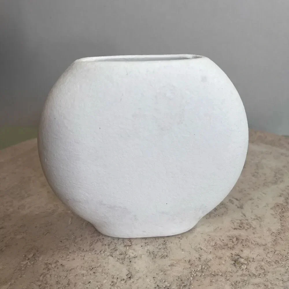 Parma by AAI Matte ivory Cream Stoneware Textured Mid-Century Art Pottery Bud Va